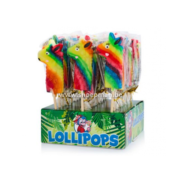 alpaca snoep, regenboog lolly,