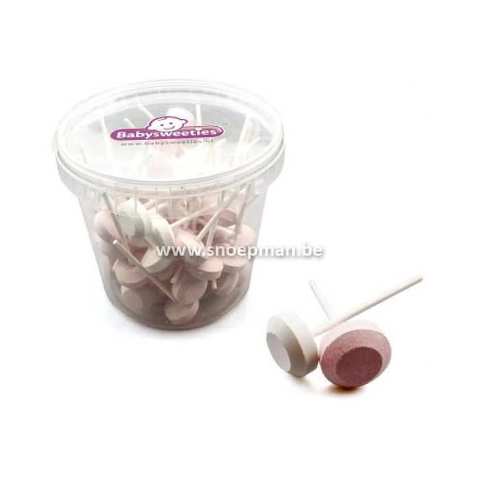 Dextrose lollies roos-wit, geboorte roos-wit