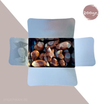 200gr chocolade zeevruchten verpakt in ballotin