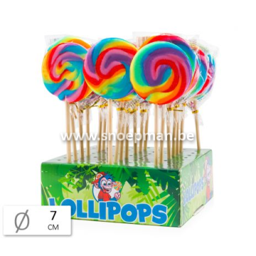 De perfecte lolly snoep met regenboogkleuren
